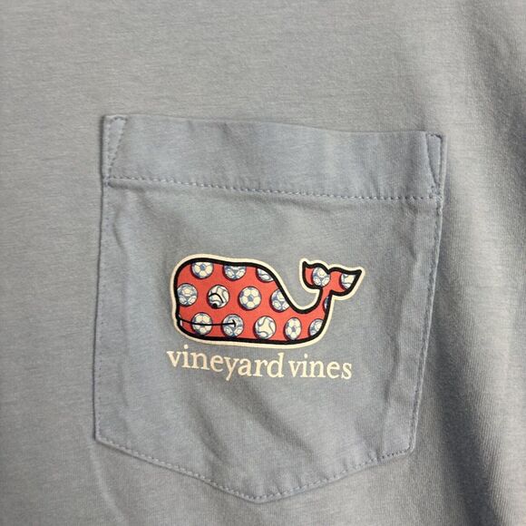 Vineyard Vines Men's Pocket Front Shirt L Blue USA Flag Martha's Vineyard - Picture 2 of 7